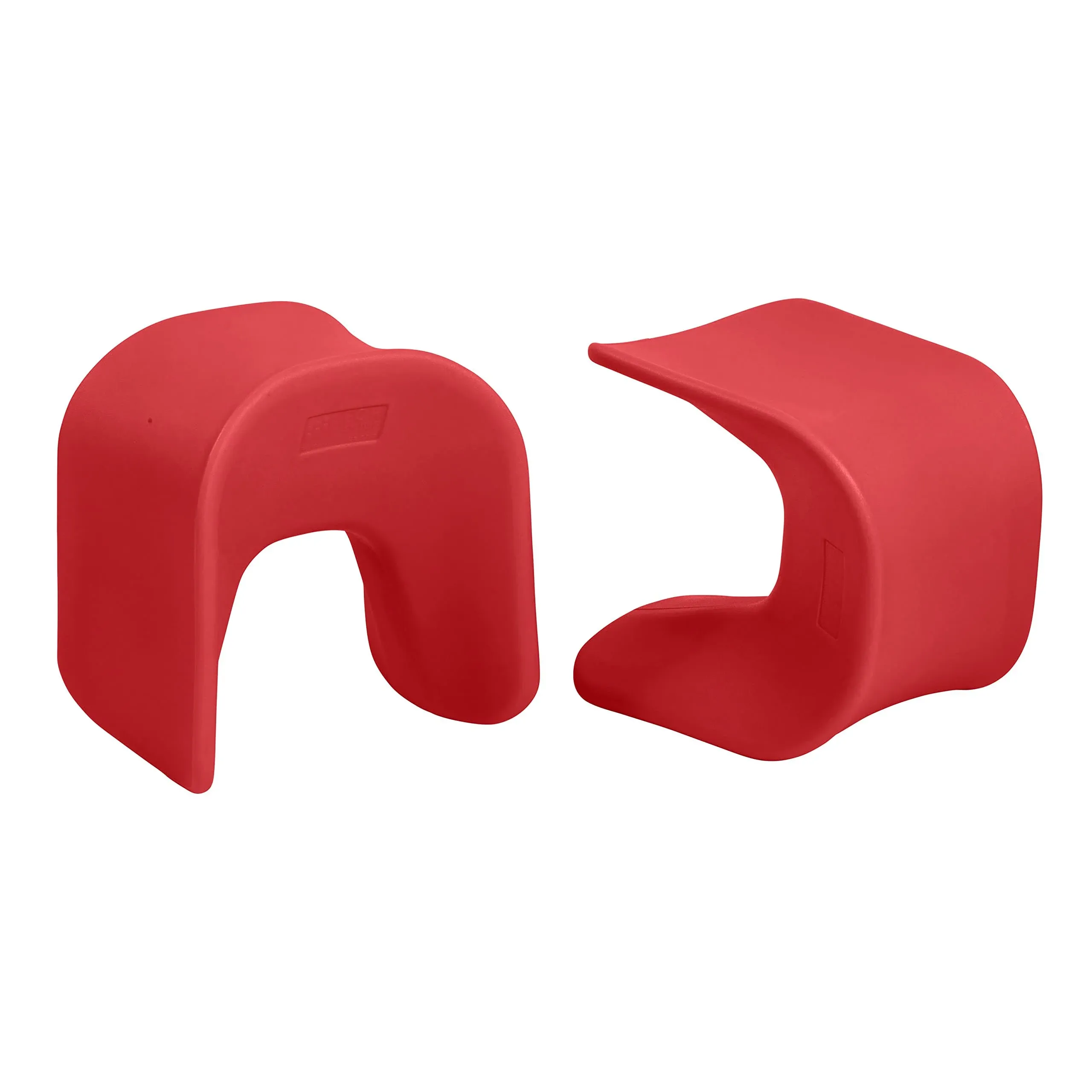 ECR4Kids Wave Seat, 14in - 15.1in Seat Height, Perch Stool, Red, 2-Pack