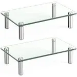 Rfiver Dual Glass Monitor Stand Riser 2 Pack