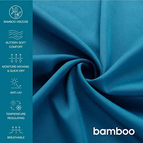 Bedsure Bamboo Pillow Cases for Kids Standard Size Set of 2 - Teal Coo