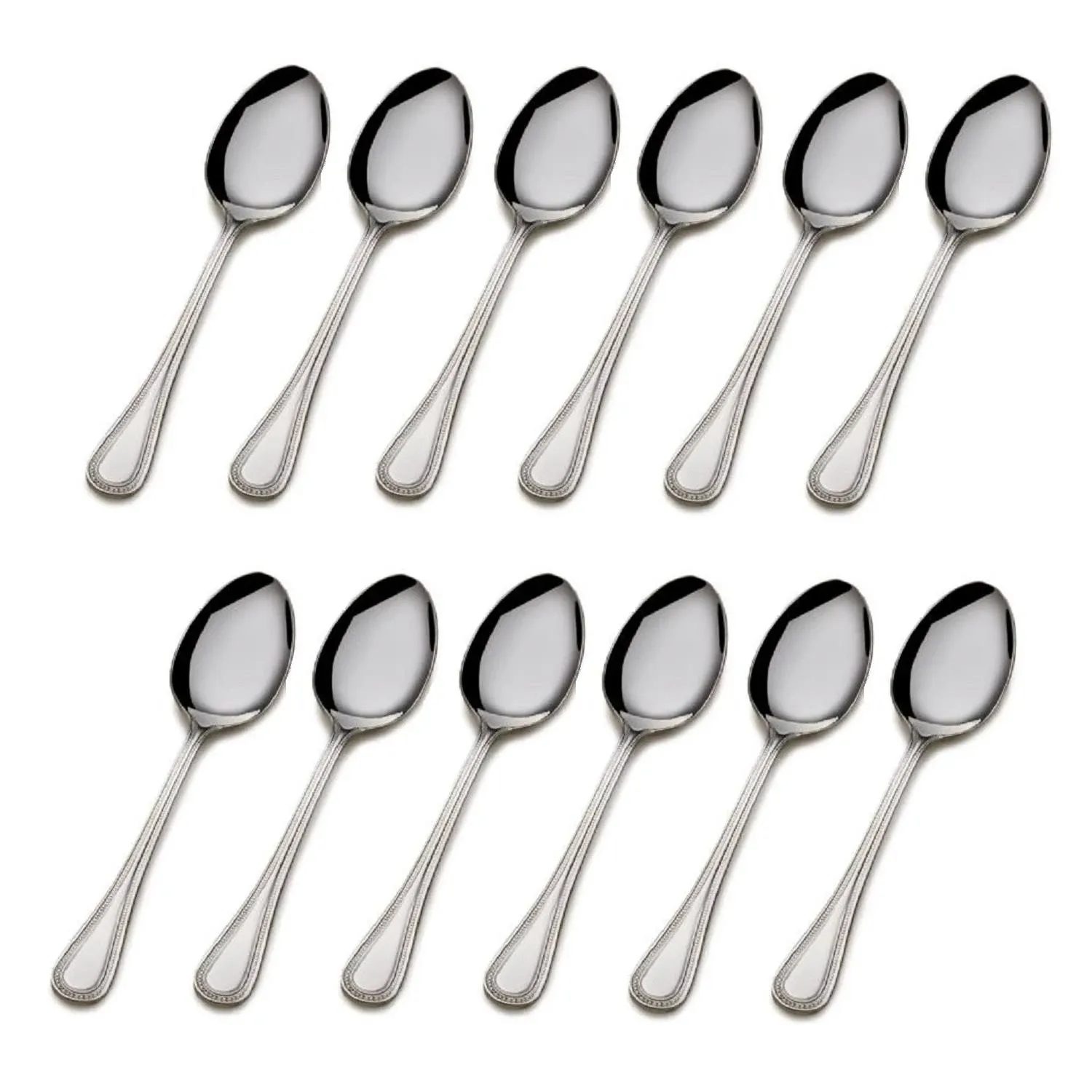 Wallace Continental Bead 18/10 Stainless Steel Teaspoon (Set of Twelve)