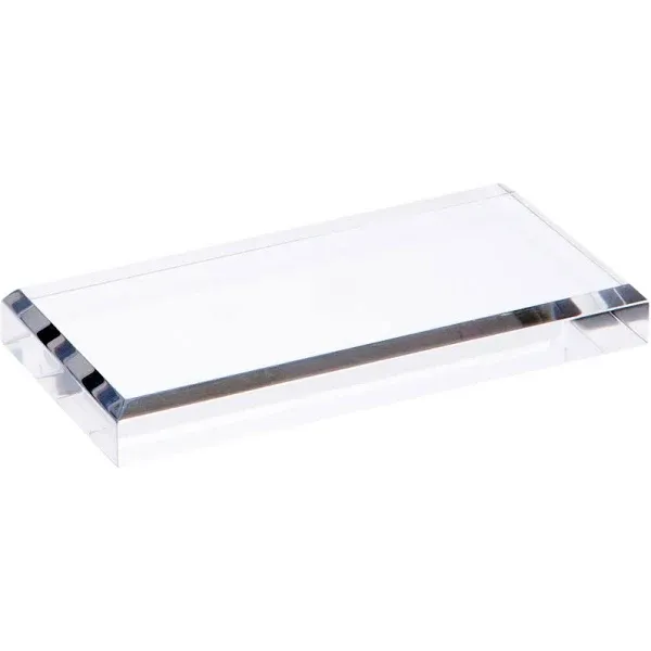 Plymor Clear Acrylic Rectangular Beveled Display Base, 4&#034; W x 2&#034; D x 0.5&#034; H