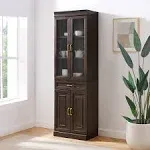 Crosley Furniture Stanton Glass Door Kitchen Storage Pantry Cabinet - Coffee