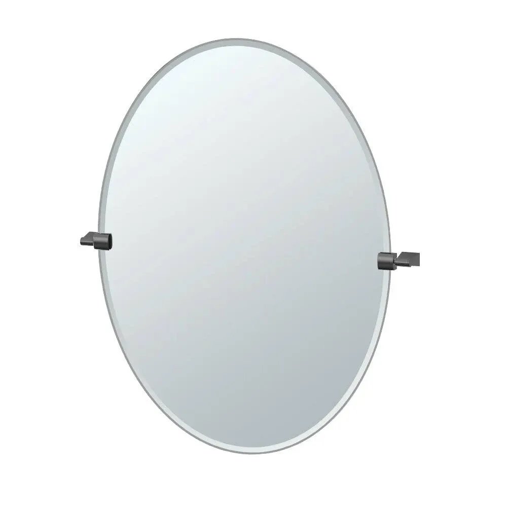 Gatco Bleu 19-1/2&quot; (495mm) x 26-1/2&quot; (673mm) Oval Beveled Mirror (Matte Black)