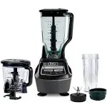 Ninja BL770 Mega Kitchen System  1500W  4 Functions for Smoothies  Processing  Dough  Drinks & More  with 72-oz.* Blender Pitcher  64-oz. Processor Bowl  (2) 16-oz. To-Go Cups & (2) Lids  Black