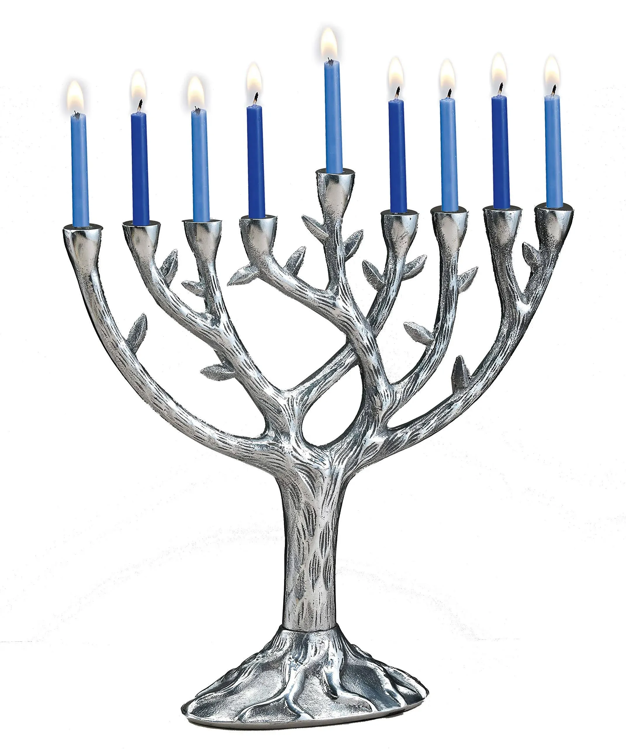 Rite Lite 8.5 in. Textured Tree of Life Menorah, Antiqued Aluminum with Bronze