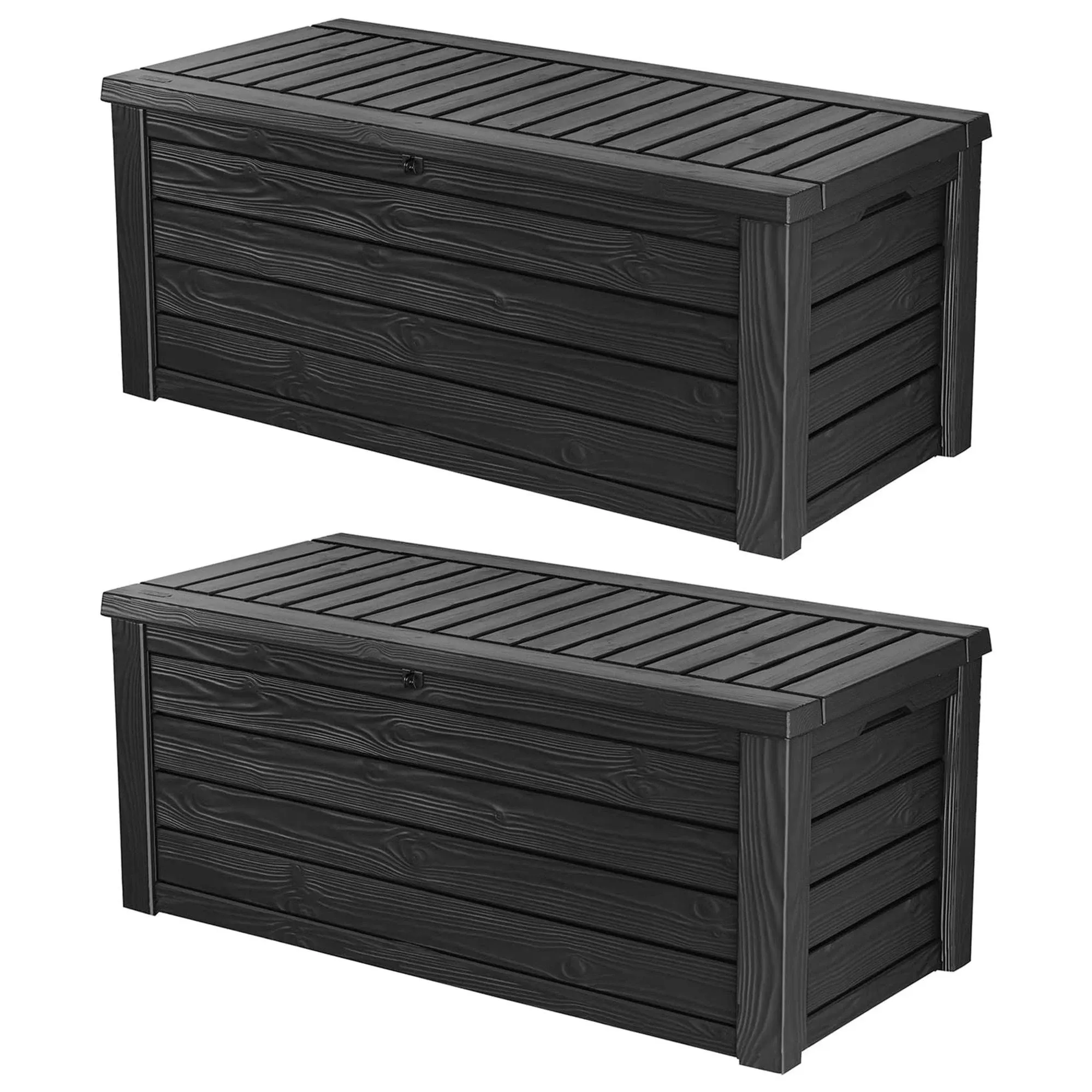 Keter Westwood 150 Gallon All Weather Outdoor Patio Storage Deck Box and Bench