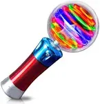 ArtCreativity 7.5 inch Light Up Magic Ball Toy Wand for Kids - Flashing LED Wand for Boys and Girls - Thrilling Spinning Light Show - Batteries