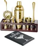 Elite Mixology Bartender Kit Cocktail Shaker Set by barillio: Drink Silver 