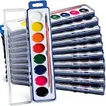 Watercolor Paint Sets for Kids - Bulk Pack of 12 8 Washable Water Color Paints in ...