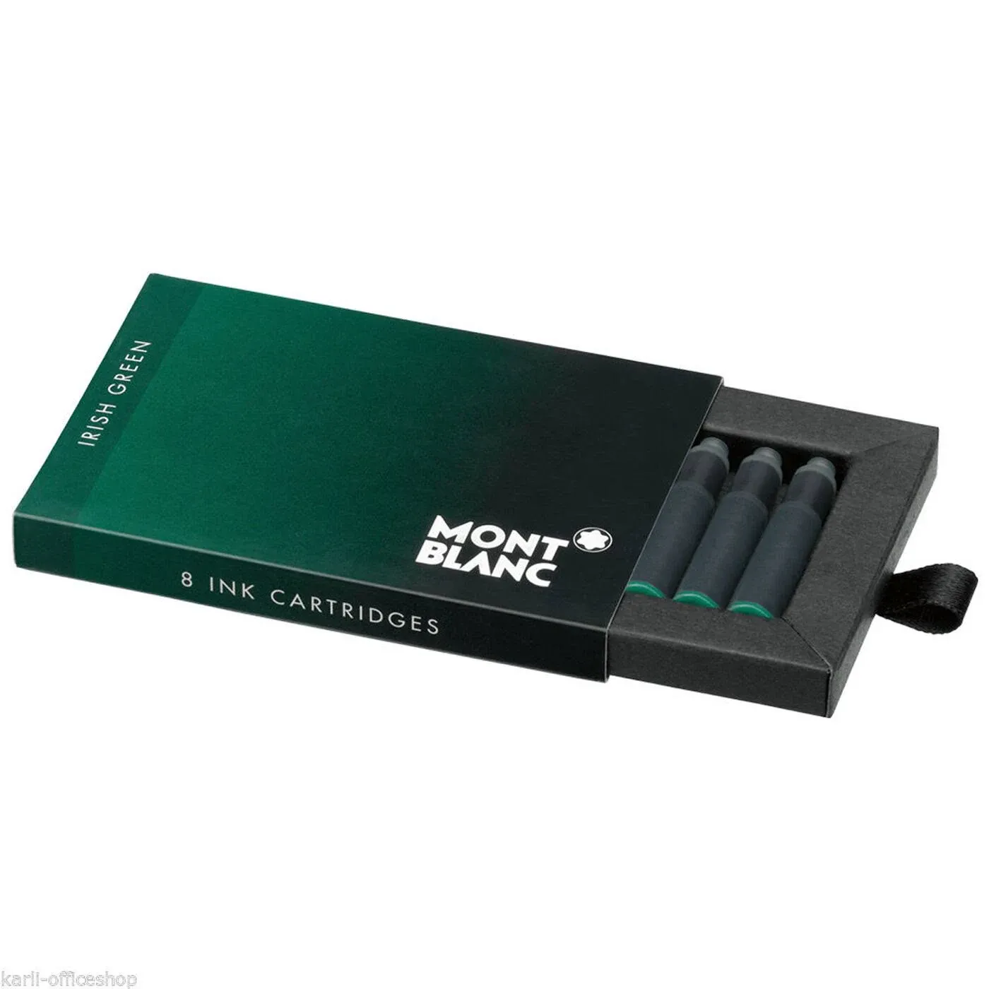 Montblanc Ink Cartridges Irish Green 106274 – Short International Standard Fountain Pen Refills in Dark Green – 8 Pen Cartridges