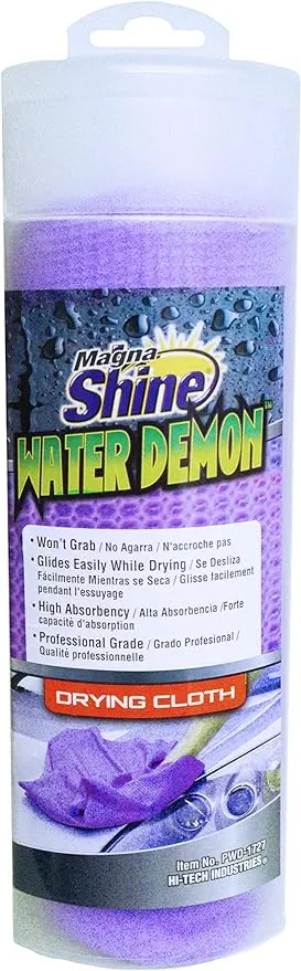 HI-TECH Magna Shine Water Demon | Microfiber Drying Towel | Car Wash Detailing Towel | Cars, Trucks, Boats and Motorcycles – Ultra Absorbent