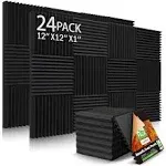 24 Pack Acoustic Panels, 1&#034; X 12&#034; X 12&#034; Acoustic Foam Panels, Sound Proof Foa...