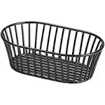 G.E.T. 4-31892 Black 8.5" x 5.5" Stackable Tuscan-Style Oblong Wire Basket Iron ...