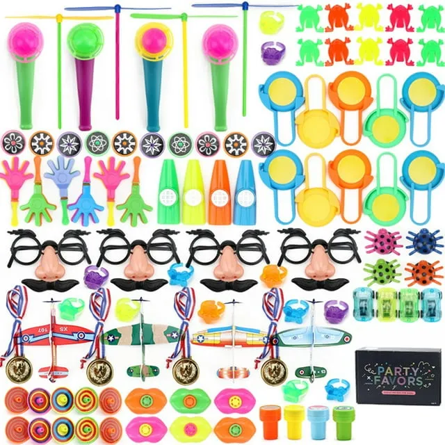 AoHao 100PCS Party Toys Assortment Party Favors for Kids Birthday Party Favor Carnival Prizes Box Goodie Bag Fillers Classroom Rewards Pinata Fillers Bulk Toys Treasure Box