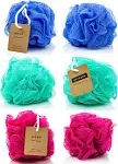 Eco-Friendly Mesh Bath and Shower Sponge, (6-pack) Loofah-loofa-loufa-luffa-pouf