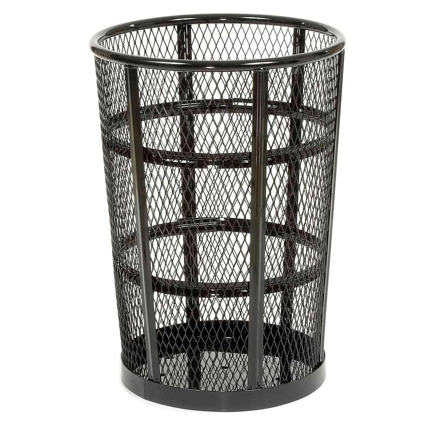 Global Industrial 237634BK Outdoor Metal Trash Container Black 48 Gal