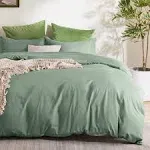 Bedsure Sage Green Duvet Cover Queen Size - Soft Double Brushed Duvet Cover for Kids with Zipper Closure, 3 Pieces, Includes 1 Duvet Cover (90"x90") & 2 Pillow Shams, NO Comforter