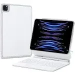 ESR iPad Air 11 Inch Case with Keyboard (M2, 2024) & iPad Pro 11/Air 5th/4th Generation Keyboard, Easy-Set Magnetic Stand, Portrait/Raised Modes, with Removable Protective Case, White