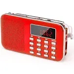 Mini Portable Radio AM FM Pocket Radio with MP3, LED Flashlight, Digital Radio Speaker Support Micro SD/TF Card/USB, Auto Scan Save, 1200mAh Rechargeable Battery Operated, by PRUNUS[Latest Version]