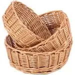 11"Round Wicker Bread Basket Woven Tabletop Food Fruit Vegetables Serving Restaurant Serving Basket Home Kitchen Restaurant Outdoor Gifts Round