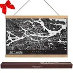 30 Sturdy Magnetic Poster Hanger Frame 30x40 30x30 30x20 Teak Wood Poster Frame with Strong Magnets for Safe Hanging Posters Pictures Map Scroll Thin Canvas Print Wall Art, Dacri Home (30 Inch,