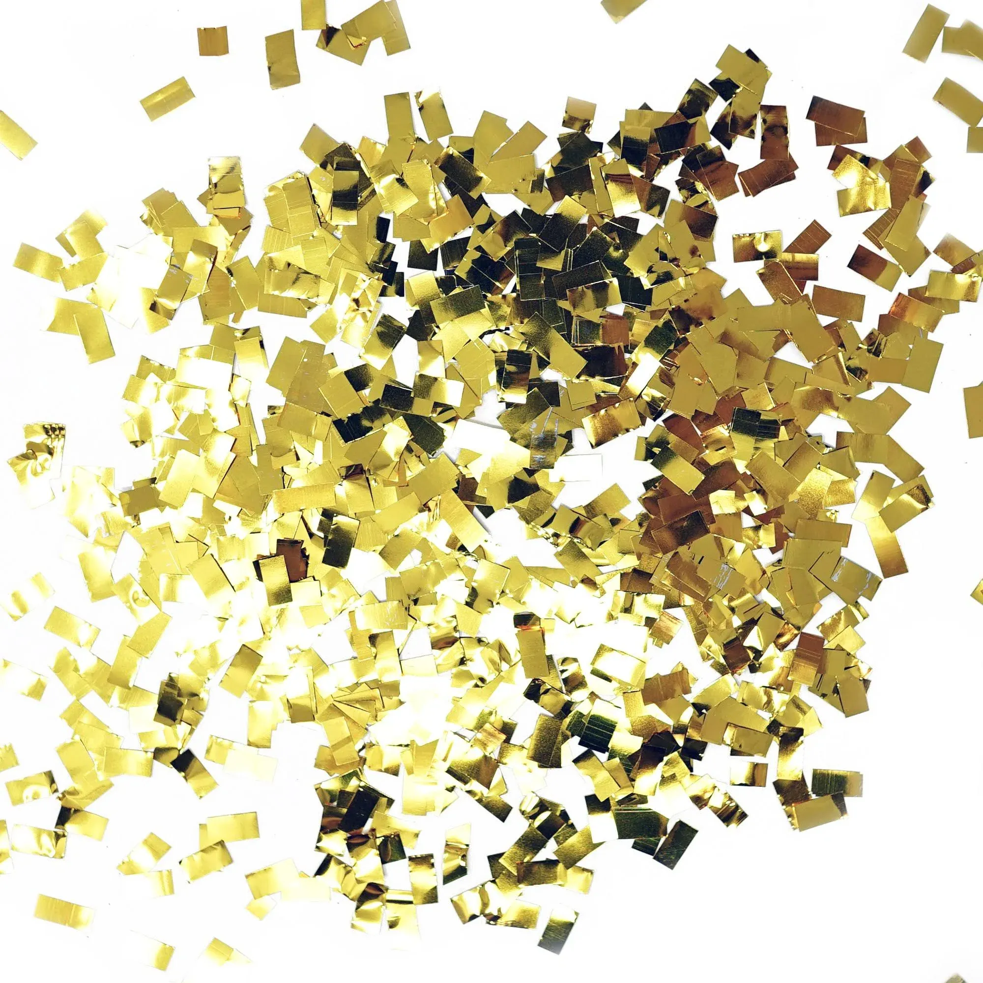 Premium Shredded Squares Tissue Paper Party Table Confetti - 50 Grams (Gold Mylar Flakes)