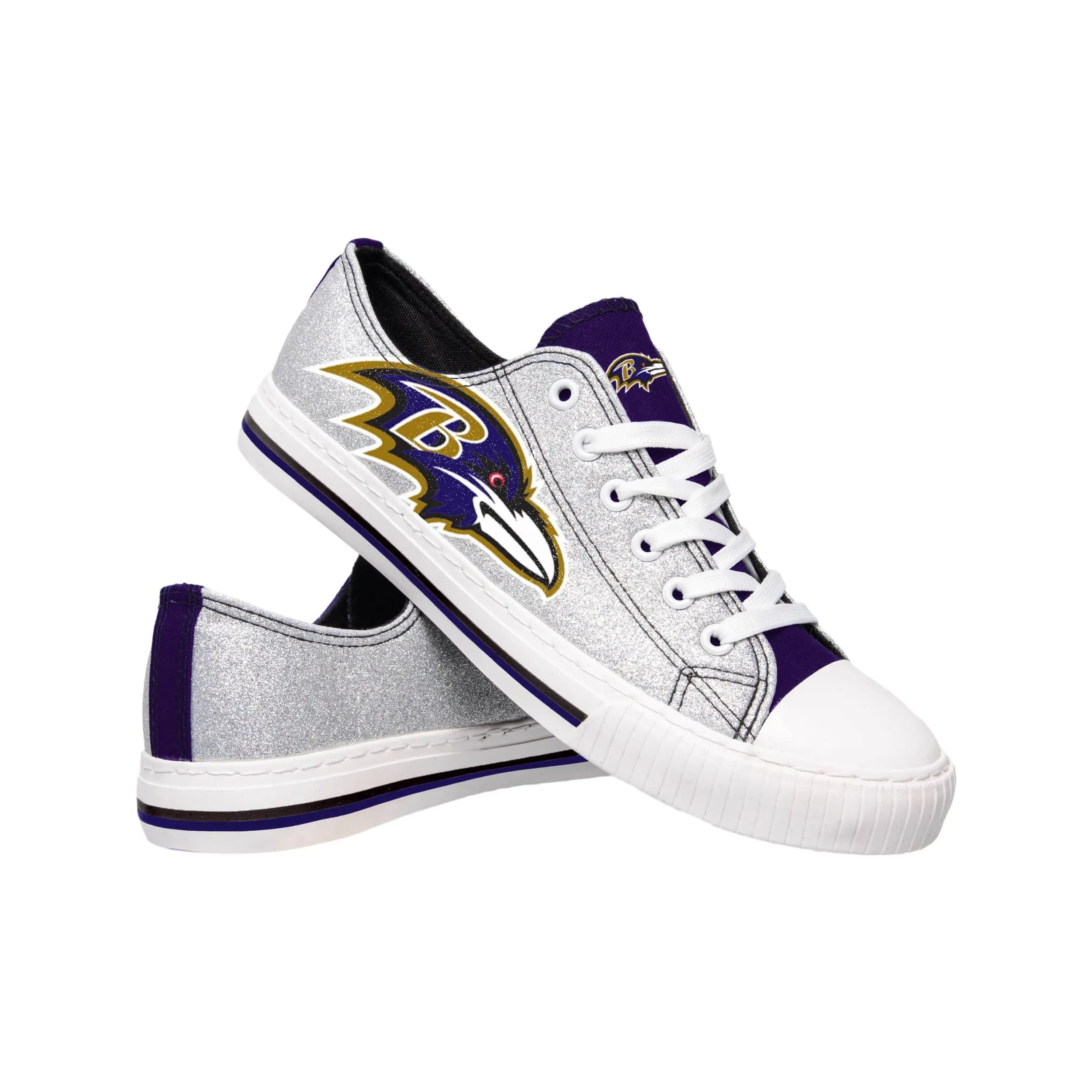 FOCO Women's NFL Team Logo Ladies Fashion Low Top Canvas Sneakers Shoes