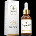 Argan Cosmetics 100% Pure Organic Moroccan Argan Oil for Hair, Skin, Nails, Cuticles, Face & Beards - Cold Pressed, Unscented - Filtered Through Cotton & Charcoal - All Natural Moisturizer - 2 Fl Oz