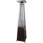 XtremepowerUS Pyramid Glass Tube Propane Patio Heater w/Wheels, 40,000 BTU, Hammered Bronze