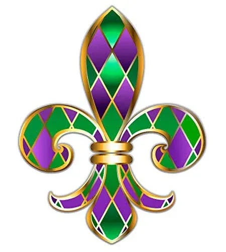 Fleur de Lis New Orleans Mardi Gras - Vinyl Sticker Waterproof Decal