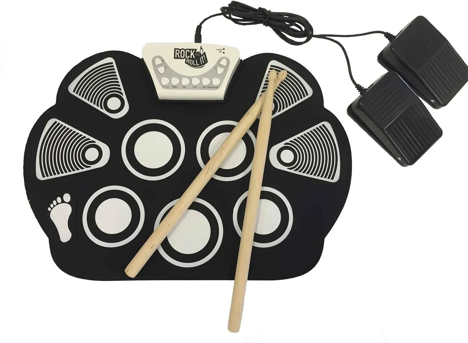 Rock And Roll It – Drum. Roll Up Portable Drum Set for Kids & Adults. Drum Practice Pad Kit for Beginners. Electronic Silicone Drum Practice Pad | Pedals | Drum Sticks