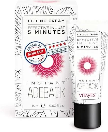 VITAYES Instant Ageback Lifting Cream, Dark Circle Bags Under Eye Remover, Anti Wrinkle and Fine Lines Face Lift Cream 0.52 Oz