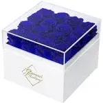 Eternal Elegance Square White| 16 Sapphire Roses