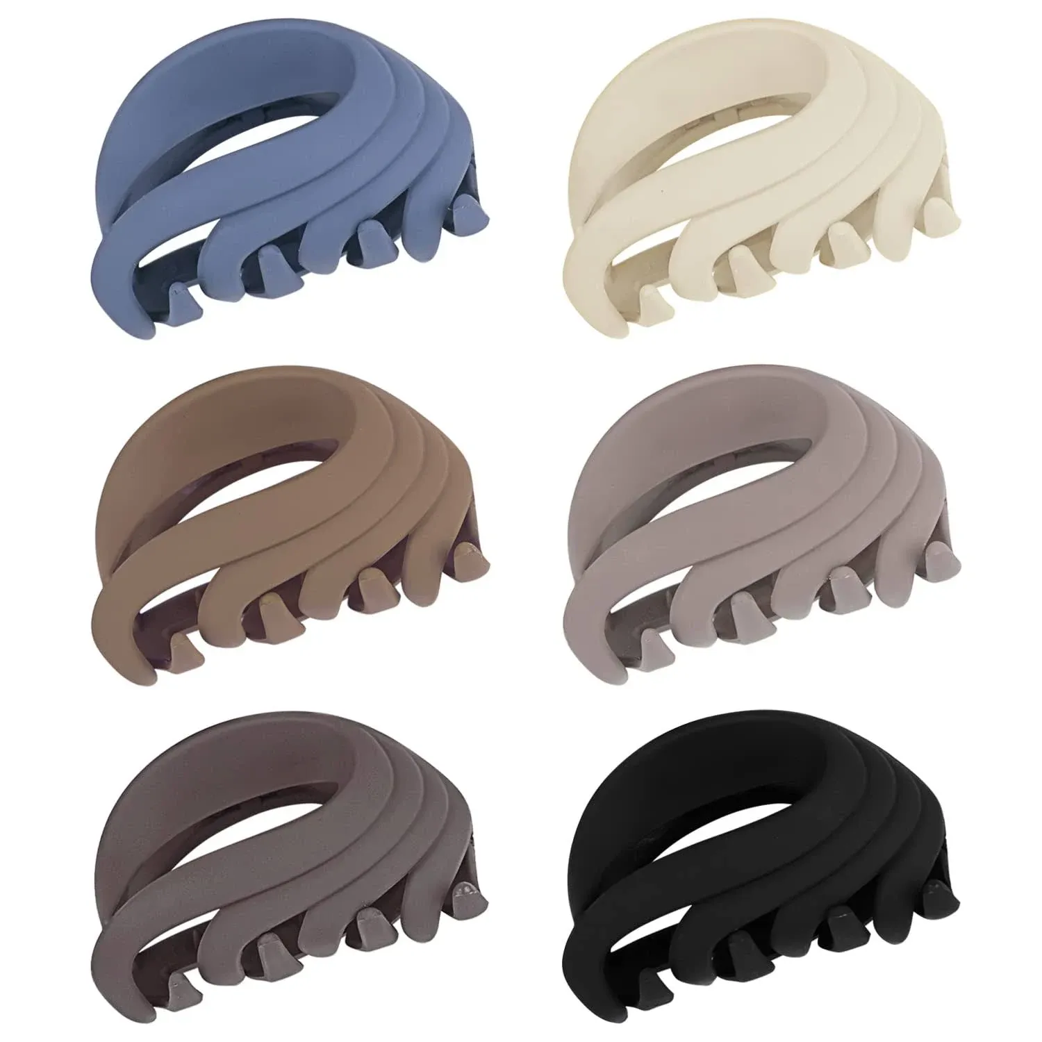 Hair Claw Clips for Women, Girls & Kids - Thin to Thick Hair, 2.6 Inch Strong Matte Flower Jaw Clips, Non-Slip Clamps with Gift Box (6 Packs)