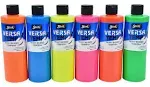 Versatemp Heavy-Body Tempera Paints, Assorted Fluorescent Colors, Pint, 6 PK