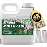 1 Quart Strong Mulch Glue, Clear Mulch Gravel Glue, Quick Dry Gravel Binder Glue, Mulch Lock and Pea Gravel Stabilizer, Non-Toxic Mulch Glue, Mulch Rock Glue for Landscaping Pea Gravel & Bark