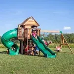 Denali Tower Wooden Play Swing Set Swing-n-slide