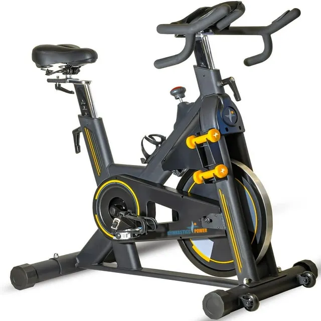 Indoor Exercise Bike Heavy-Duty 115 LB Magnetic Resistance, Includes 2X1 Lb Dumb