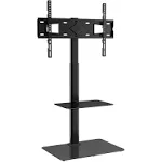 VEVOR Mobile TV Stand for 23-60 inch TVs Screen Holds up to 88lb, Height Adjustable Rolling TV Stand with Locking Wheels and Tray, Max VESA 400x400mm, Movable Floor TV Stand for Bedroom, Living Room