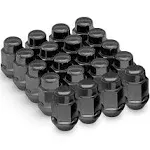 Richeer 20PCS 1.4 inch Black 12x1.5 Closed End Bulge Acorn Lug Nuts - Cone Seat - 19mm Hex Wheel Lug Nut for Accord Civic Element HR-V Escape Sierra