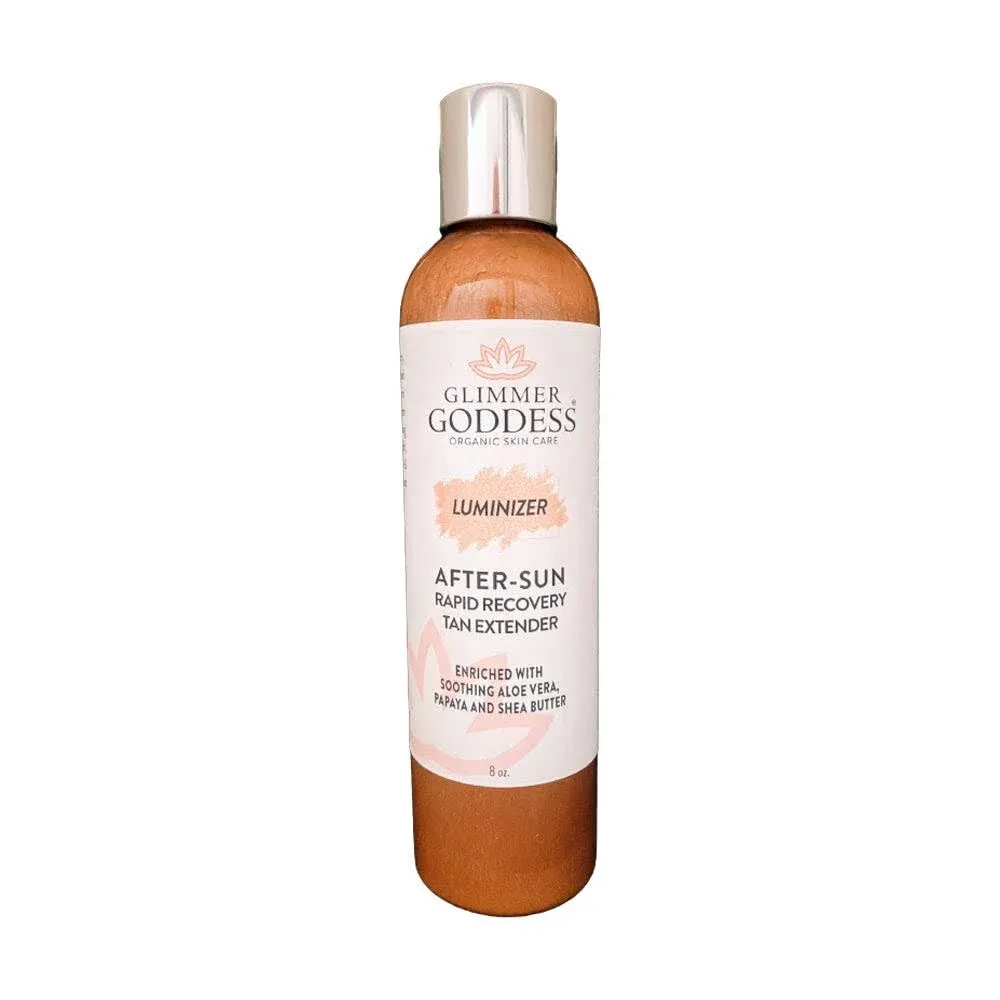 Glimmer Goddess Organic After Sun Lotion & Tan Extender with Luminizing Shimmer